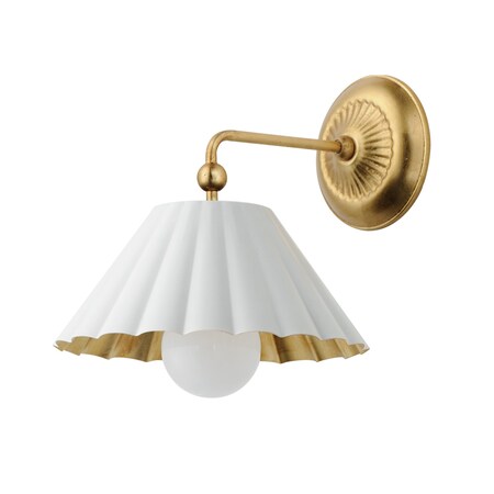 Maxim Lighting Primrose 1-Light Wall Sconce, Matte White/Gold Leaf 18051MWGL